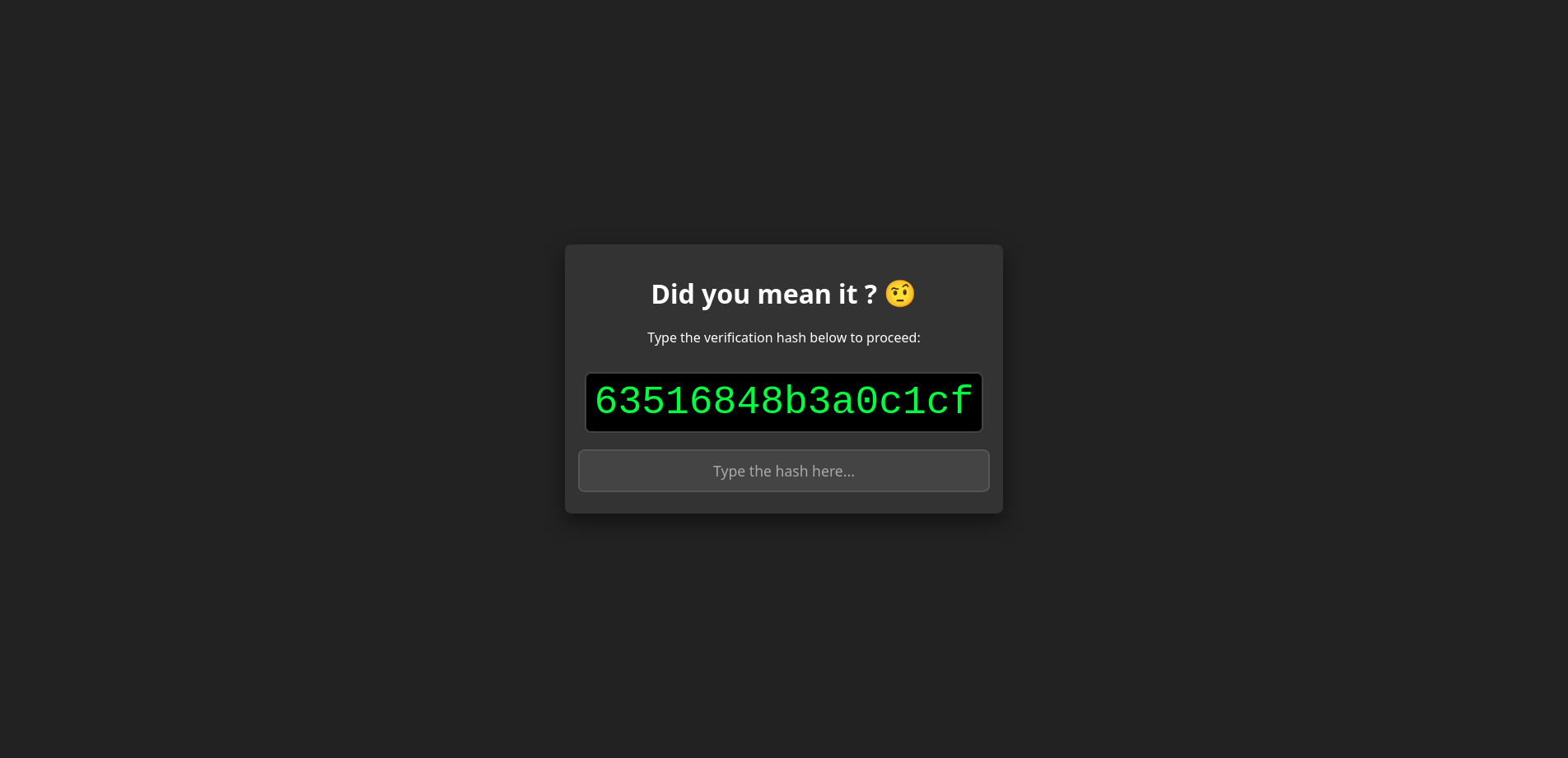 Do you mean it?